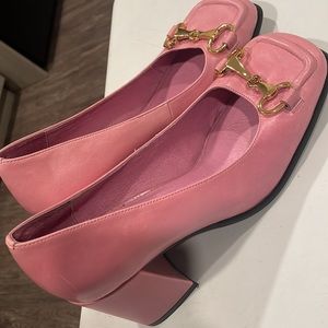 JEFFREY CAMPBELL  Nobility Pump In Pink Gold Leather Sz 8